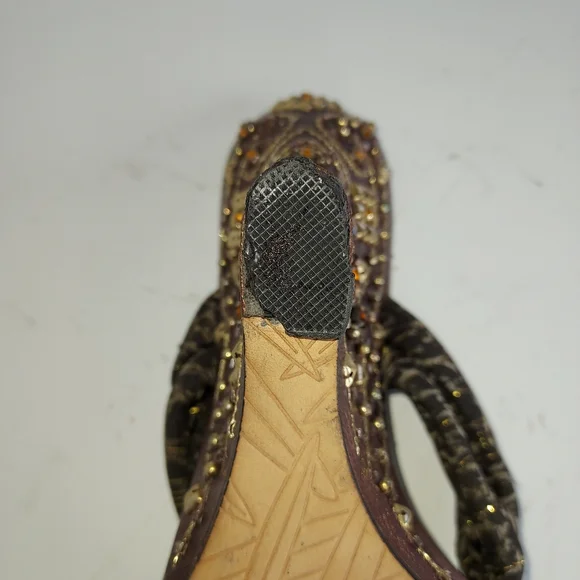 ColeHaan Embellished Wedge Sandals Size 10 - Picture 15 of 16